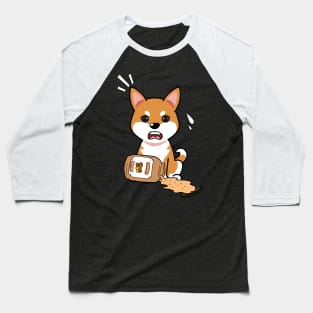 Cute orange Dog spilled a jar of peanut butter Baseball T-Shirt